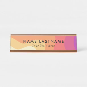 Placa de identificação de mesa moderna com nome e