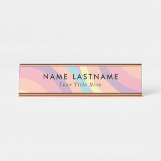 Placa de identificação de mesa moderna com nome e