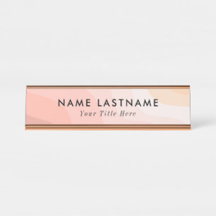Placa de identificação de mesa moderna com nome e