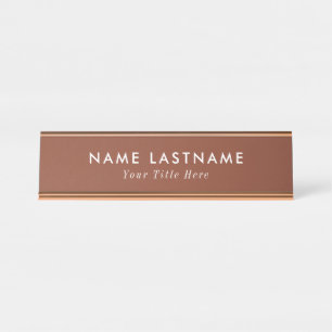 Placa de identificação de mesa moderna com nome e