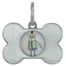 Placa de Identificação de Pet emoldurada de Frango