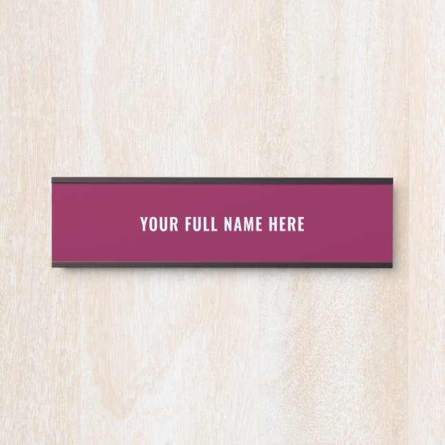 Placa de Identificação de Porta com Cores e Fontes (Frente)