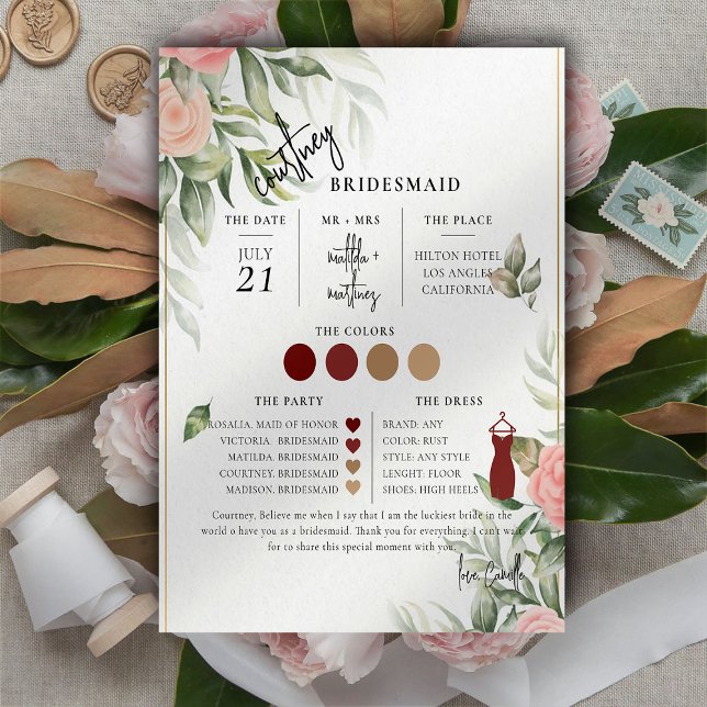 Placa de informação Bridesmaid do Script de Texto  (Criador carregado)