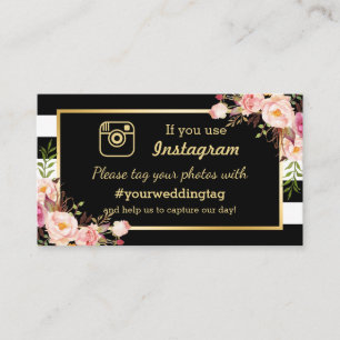 Placa de Inserção de Casamento do Instagram Floral