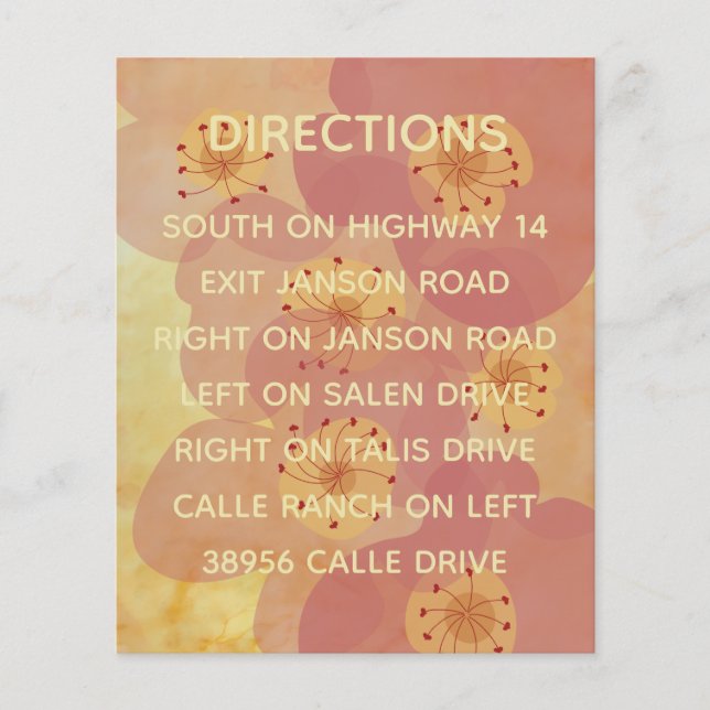 Placa de inserção de convite de casamento flexível (Frente)