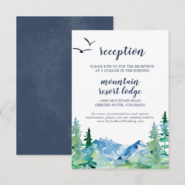 Placa de inserção de Recepção de casamento Rocky M (Frente/Verso)