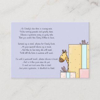 Placa de inserção do livro de chás de fraldas