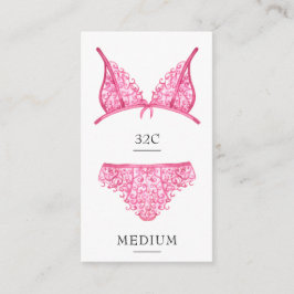 Placa de inserção do tamanho da Lingerie rosa