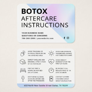 Placa de instrução de pós-tratamento para injeção