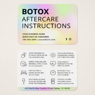 Placa de instrução de pós-tratamento para injeção