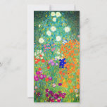 Placa de Jardim Flor Gustav Klimt<br><div class="desc">Cartão com a pintura a óleo do Jardim Flor de Gustav Klimt (1906). Um belo jardim de flores roxas,  vermelhas,  brancas,  azuis e laranja. Um presente de excelente para fãs de Arte Nouveau e de Arte Austríaca.</div>