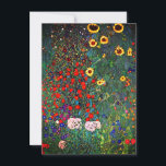 Placa de Jardim Flor Gustav Klimt<br><div class="desc">Cartão que inclui o Jardim de Fazendas de pintura a óleo de Gustav Klimt com girassóis (1907). Um belo jardim de girassóis e belas flores azuis,  vermelhas,  roxas,  rosa e brancas. Um presente de excelente para fãs de Arte Nouveau e de Arte Austríaca.</div>