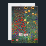 Placa de Jardim Flor Gustav Klimt<br><div class="desc">Cartão que inclui o Jardim de Fazendas de pintura a óleo de Gustav Klimt com girassóis (1907). Um belo jardim de girassóis e belas flores azuis,  vermelhas,  roxas,  rosa e brancas. Um presente de excelente para fãs de Arte Nouveau e de Arte Austríaca.</div>