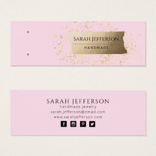 Placa de Joia Mineral Dourada, Rosa Mínima, Faux
