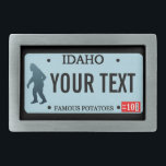 Placa de Licença Idaho Sasquatch<br><div class="desc">A silhueta escura de Sasquatch (Pé Grande) em uma placa de licença Idaho vazio. Adicione seu próprio texto. Entre em contato comigo para obter solicitações especiais. Placas de licença para estados adicionais e outras entidades (províncias canadianas, países estrangeiros), mediante pedido. Se você vive ou viagem em áreas rurais do Noroeste...</div>