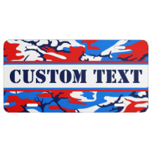 Placa de Licença Personalizada de Camo Vermelho Br