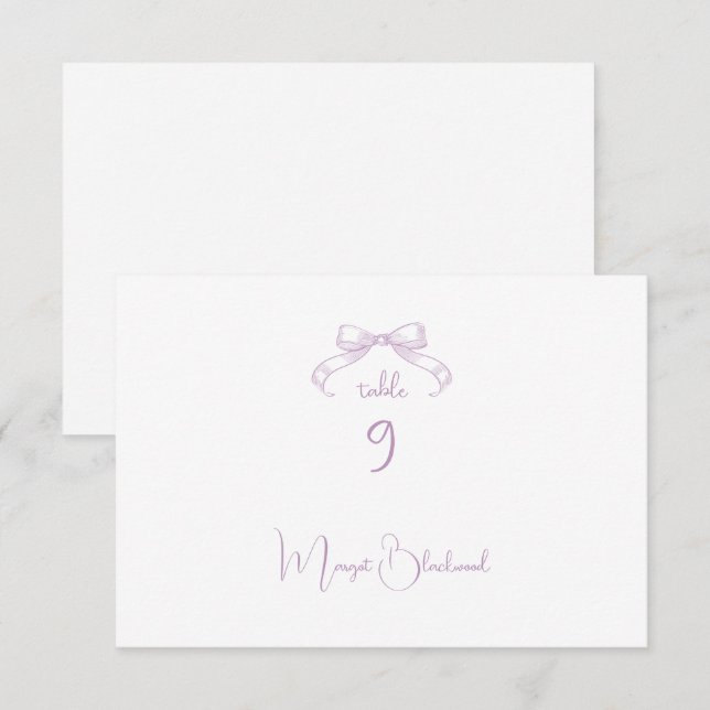 Placa de Local do Nome do Convidado Lilac do Arco  (Frente/Verso)