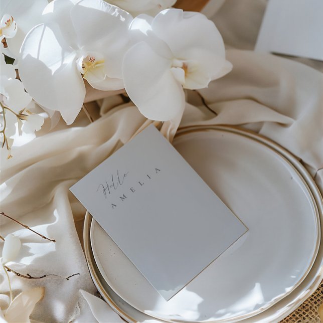 Placa de lugar convidado para Mesa de Vazio Plano  (Light Slate Blue Flat Blank Table Guest Place Card)