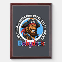 Placa de Madeira com Citação Divertida de Capitão 