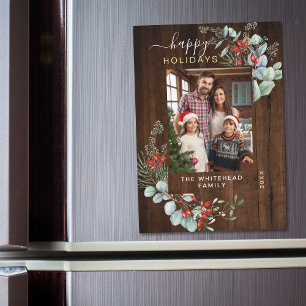 Placa de Magnet de Feriado de Madeira Negra Botâni