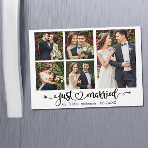 Placa de Magnet do Recem casados Fotográfico Calli