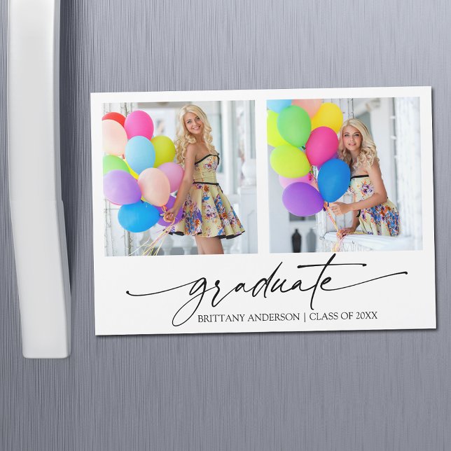 Placa de Magnet para Graduação de Fotografia do Ca (Customize to change your personalized text size or text style.)