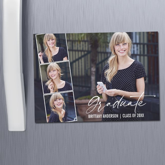 Placa de Magnet para Graduação de Fotografias com  (Customize to change your personalized text size or text style.)