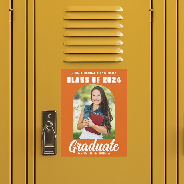 Placa de Magneta de Foto para Graduação Orange 202 (Criador carregado)