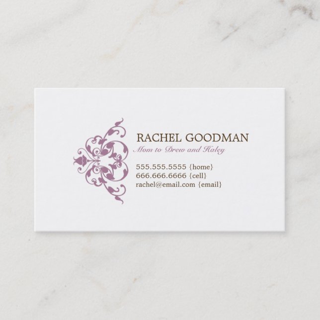 Placa de Mamãe Floral Moderna / Cartão de Chamada  (Frente)