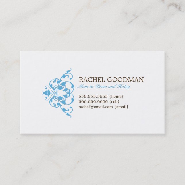 Placa de Mamãe Floral Moderna / Cartão de Chamada  (Frente)