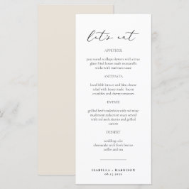 Placa de Menu Clássica de Script Moderno Elegante