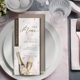 Placa de menu cor-de-rosa elegante para Petals bub