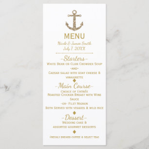 Placa de menu de Âncora do âncora da âncora Dourad