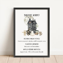Placa de Menu de Bebidas Personalizadas de Hallowe