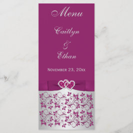 Placa de menu de Cinzas, púrpura, prateada, coraçõ