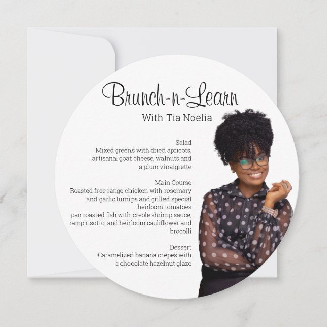 Placa de menu de círculo plano (Frente)