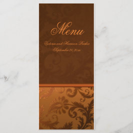 Placa de Menu de Cobre e Casamento tema damasco Ca