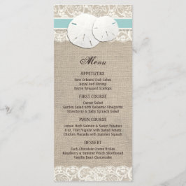 Placa de Menu de Lace Russo de Praia - Turquesa