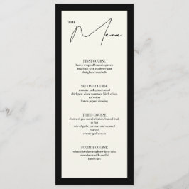 Placa de menu de Mesa 4x9.25 preta e branca