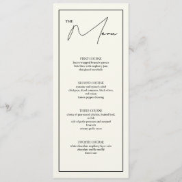 Placa de menu de Mesa 4x9.25 preta e branca