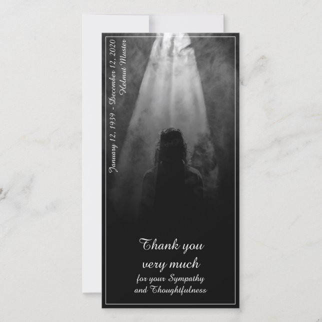 Placa de menu de refeição funerária na luz (Frente)