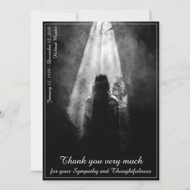 Placa de menu de refeição funerária na luz (Frente)