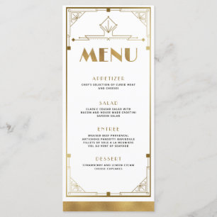 Placa de Menu Deco do Arrasto Gatsby Roaring 20s A