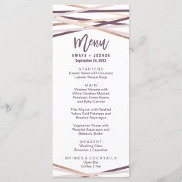 Placa de menu do Blush e do Streamers Dourado Rosa