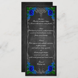 Placa de menu do Casamento outono do giz Rosa azul