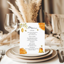 Placa de menu do Chá de fraldas de abelhas do mel