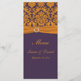 Placa de menu do Damasco laranja e roxa