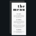 Placa de Menu do Retro Longo Vamos Moderno RILEY B<br><div class="desc">Este menu apresenta uma fonte serif ousada e uma design minimalista moderna. Use este modelo para editar as fontes, a cor da fonte e a cor do plano de fundo para corresponder às suas necessidades de evento.Este menu faz a adição perfeita ao seu simples chá de fraldas contemporâneo, retrô ou...</div>