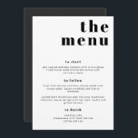 Placa de Menu do Retro Moderno RILEY Bold<br><div class="desc">Este menu apresenta uma fonte serif ousada e uma design minimalista moderna. Use este modelo para editar as fontes, a cor da fonte e a cor do plano de fundo para corresponder às suas necessidades de evento.Este menu faz a adição perfeita ao seu simples chá de fraldas contemporâneo, retrô ou...</div>