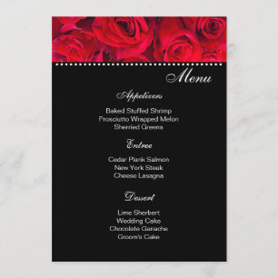 Placa de Menu do Rosa vermelha